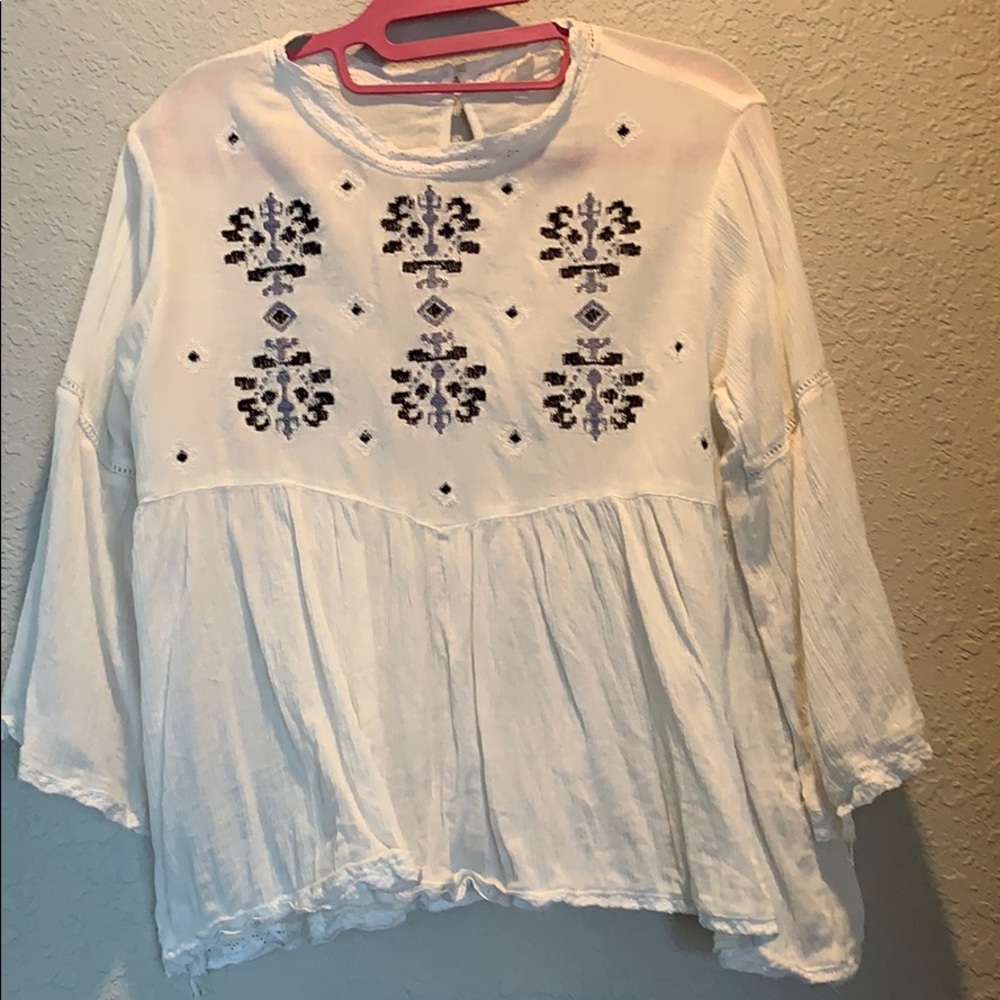 White boho blouse